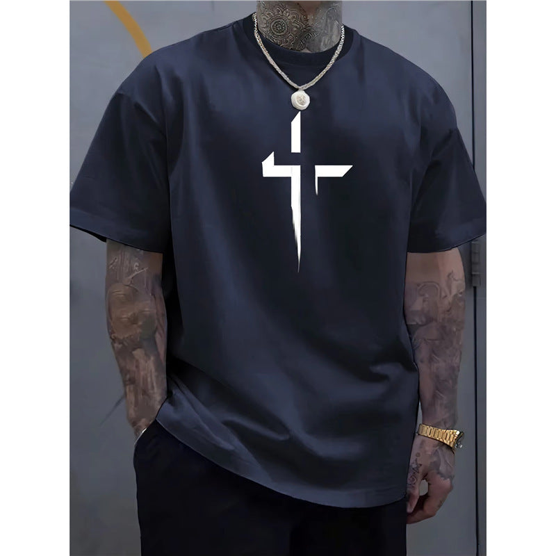 Camiseta Streetwear Hombre Manga Corta | Estampado Cruz 7 Colores
