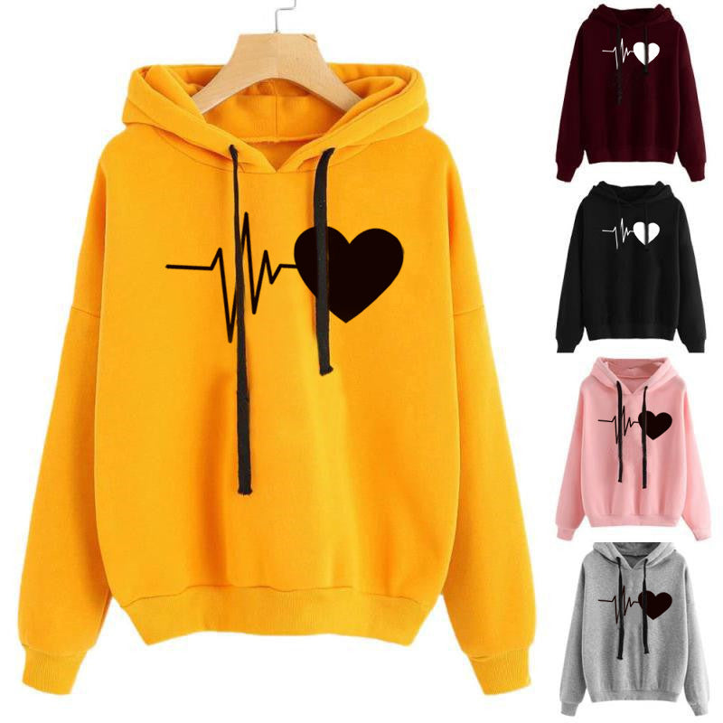 Sudadera Hoodie Mujer Estampado Corazon Streetwear
