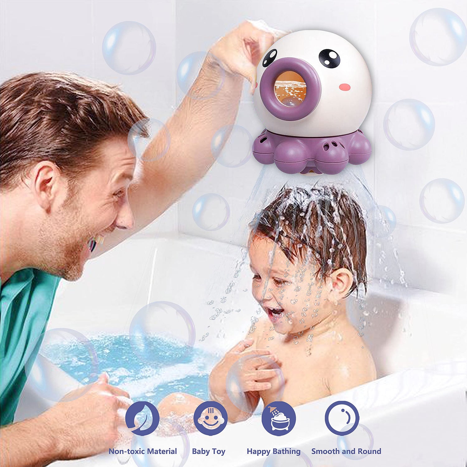 Juguete Baño Bebé Pulpo con Chorro de Agua Giratorio