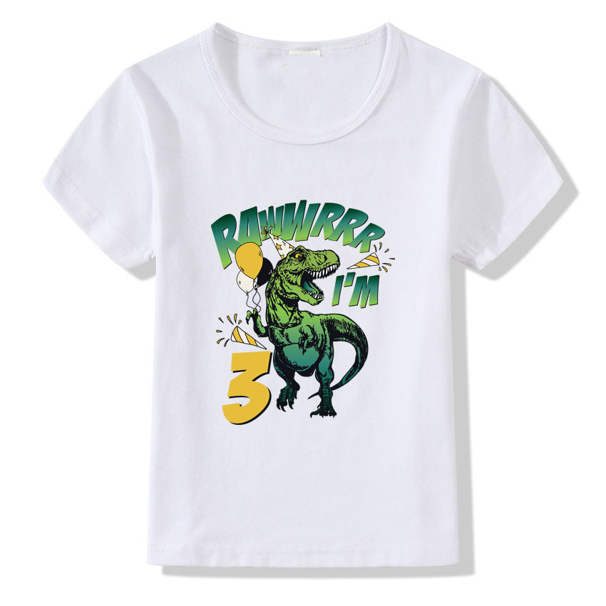 Camiseta Cumpleaños Niños Números 1-9 | Manga Corta