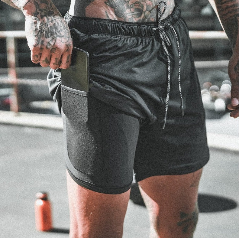 Pantalon Corto Compresion Deportivo con Bolsillo Hombre