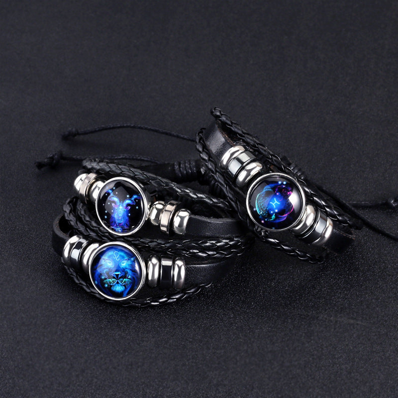 Pulsera Zodiaco Constelacion Luminosa Trenzada 12 Signos