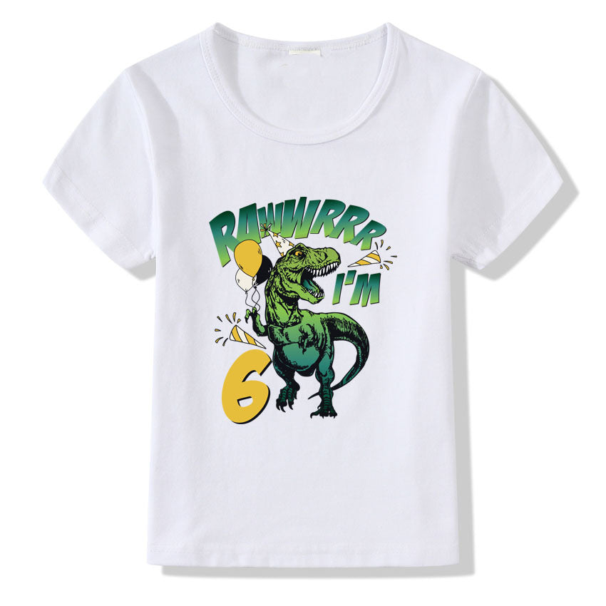 Camiseta Cumpleaños Niños Números 1-9 | Manga Corta