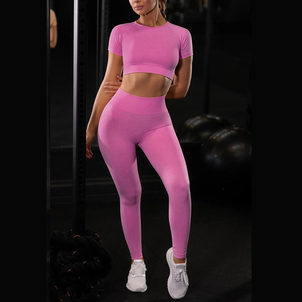 Conjunto Yoga Mujer Sin Costuras – Top y Leggings