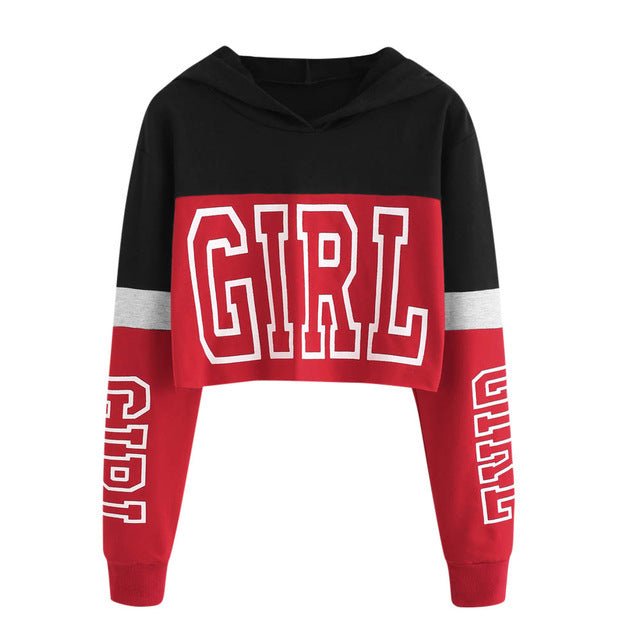 Sudadera Crop con Capucha Mujer Patchwork - Irina Shop