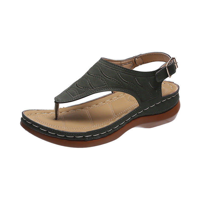 Sandalias Cuña Mujer — Chanclas Cómodas de Color Sólido