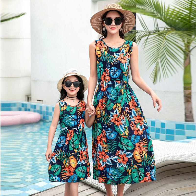 Conjunto Madre e Hija Playa — Chaleco y Falda Larga - Irina Shop