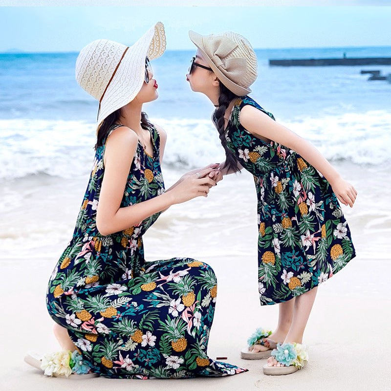 Conjunto Madre e Hija Playa — Chaleco y Falda Larga - Irina Shop