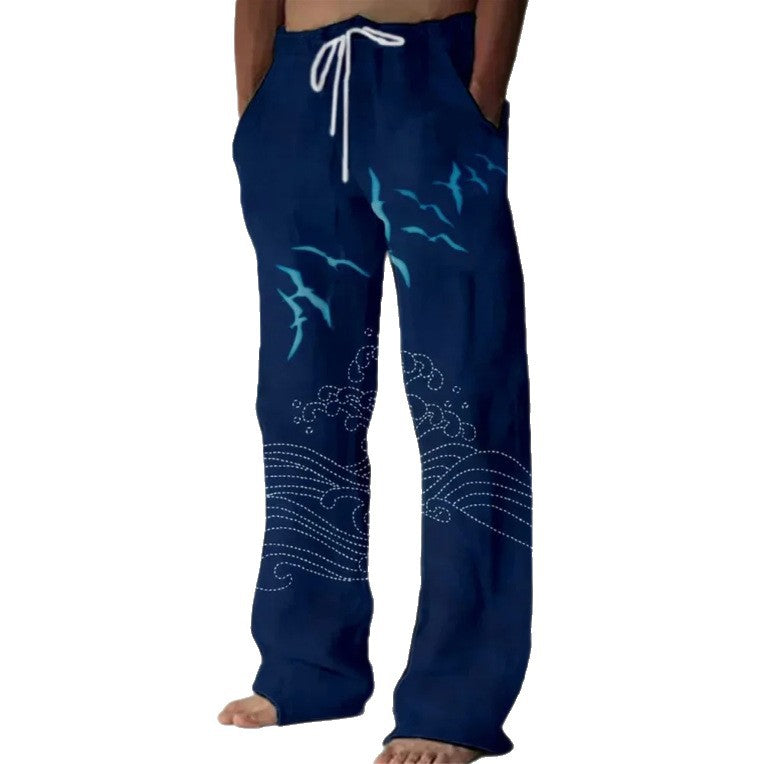 Pantalones Casual Hombre Wide-Leg Estampado
