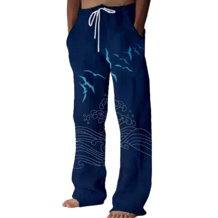 Pantalones Casual Hombre Wide-Leg Estampado - Irina Shop