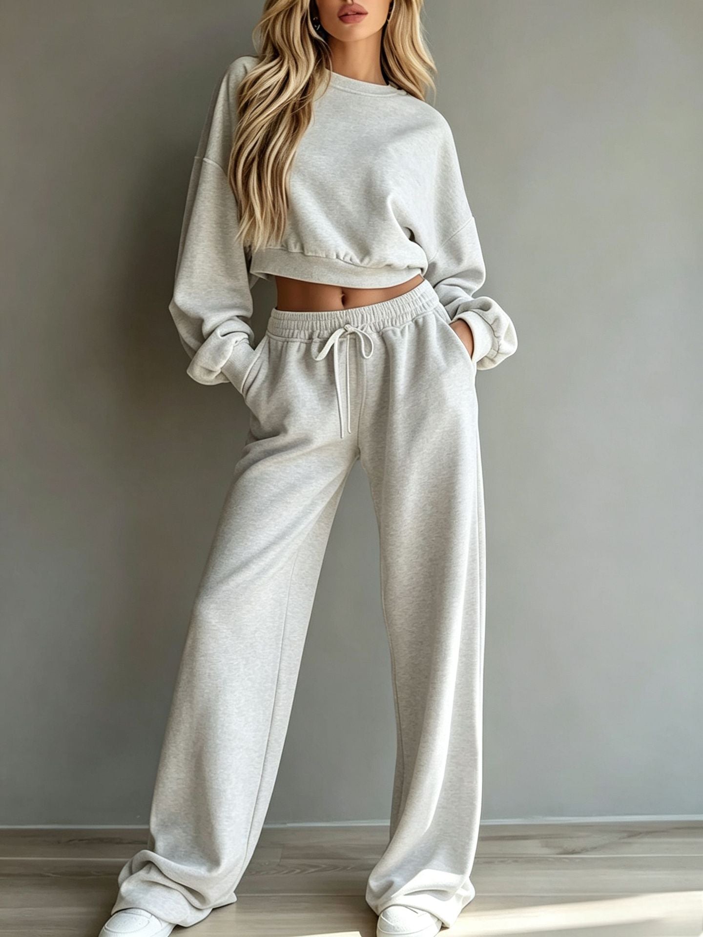 Conjunto Deportivo Mujer – Sudadera y Pantalón Pierna Ancha