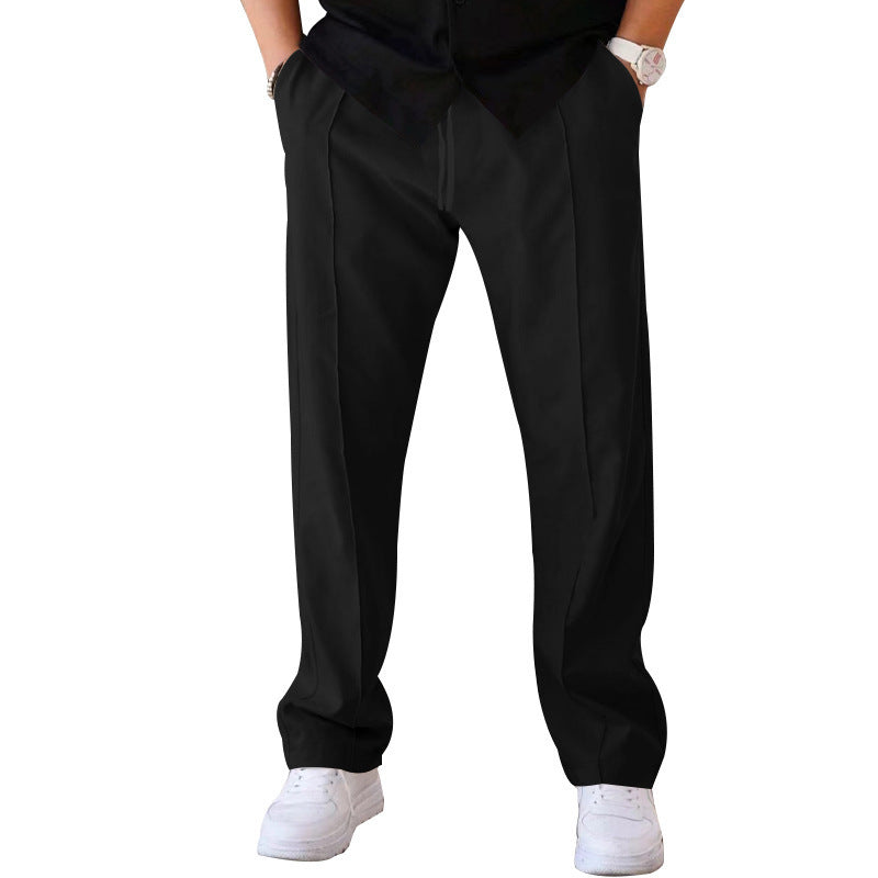 Pantalones Deportivos Hombre Casual Sueltos Rectos con Cordón