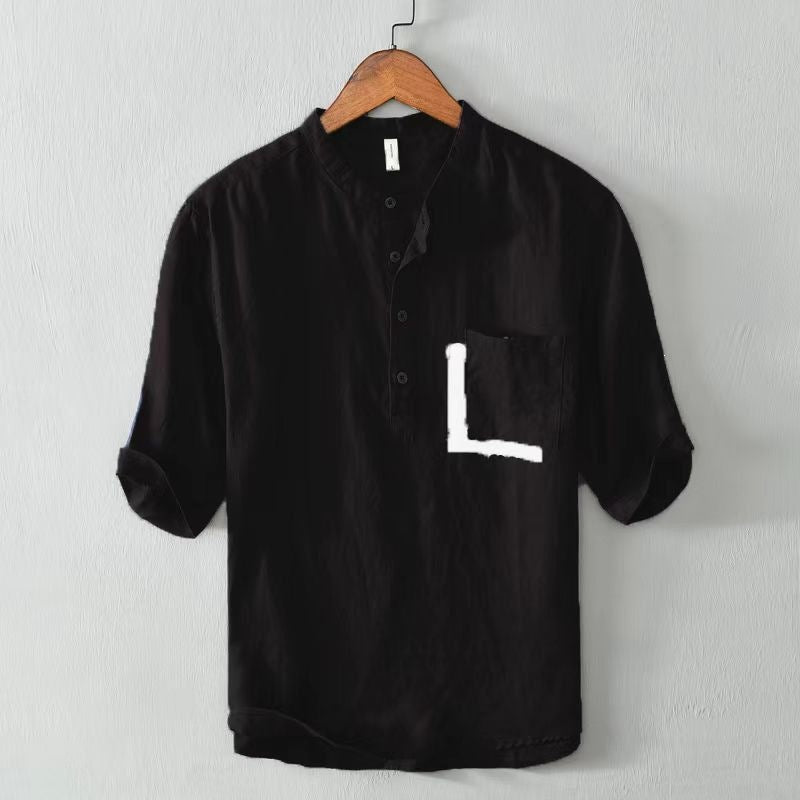 Camisa hombre manga corta - Estilo casual con bolsillos M-4XL