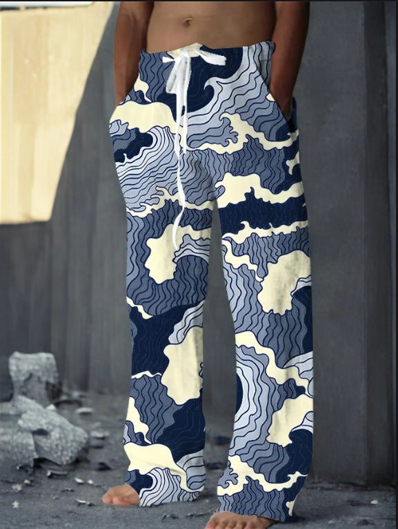 Pantalones Casual Hombre Wide-Leg Estampado - Irina Shop