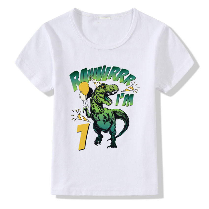 Camiseta Cumpleaños Niños Números 1-9 | Manga Corta