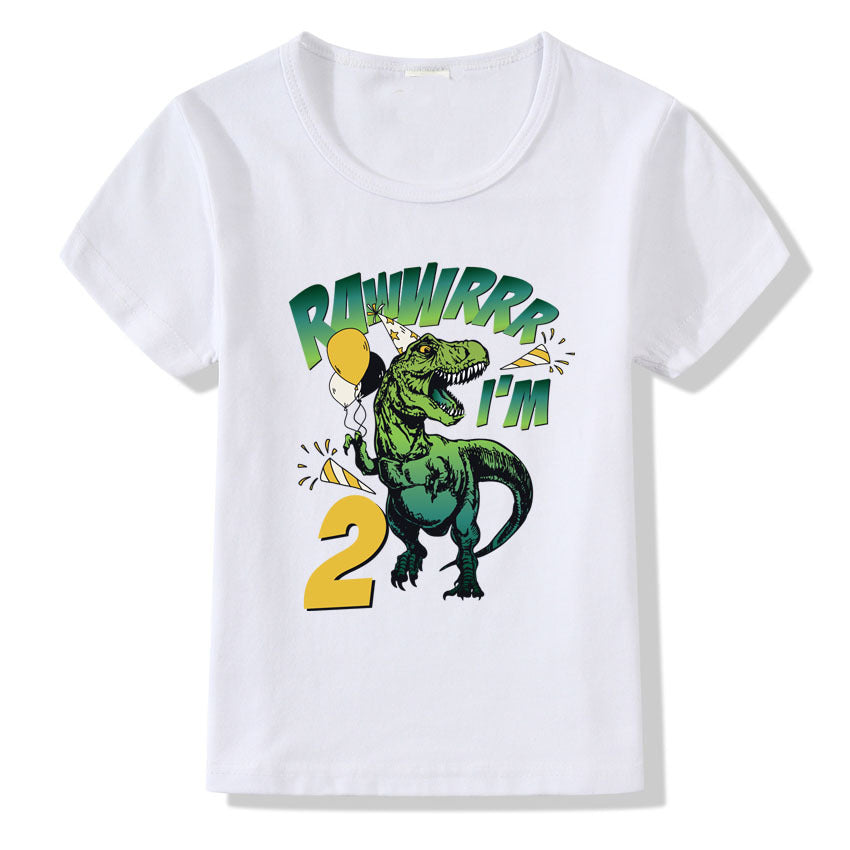 Camiseta Cumpleaños Niños Números 1-9 | Manga Corta