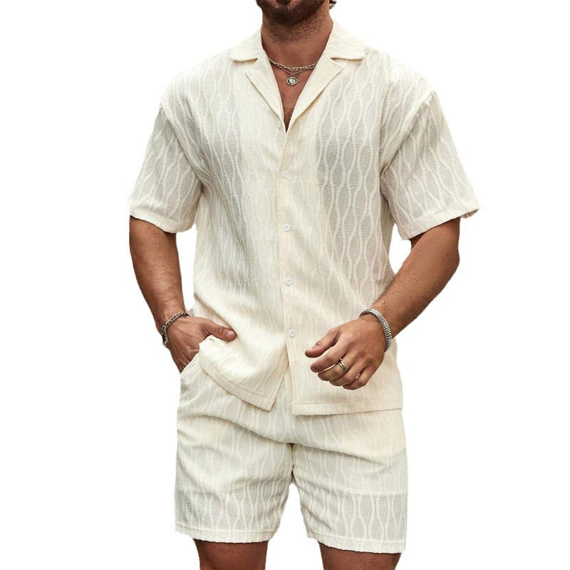 Conjunto Verano Hombre Dos Piezas Camisa Shorts Casual