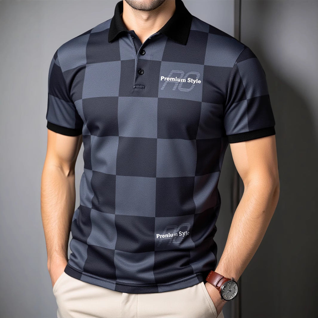 Camiseta Casual Manga Corta Hombre - Cuadros y Letras