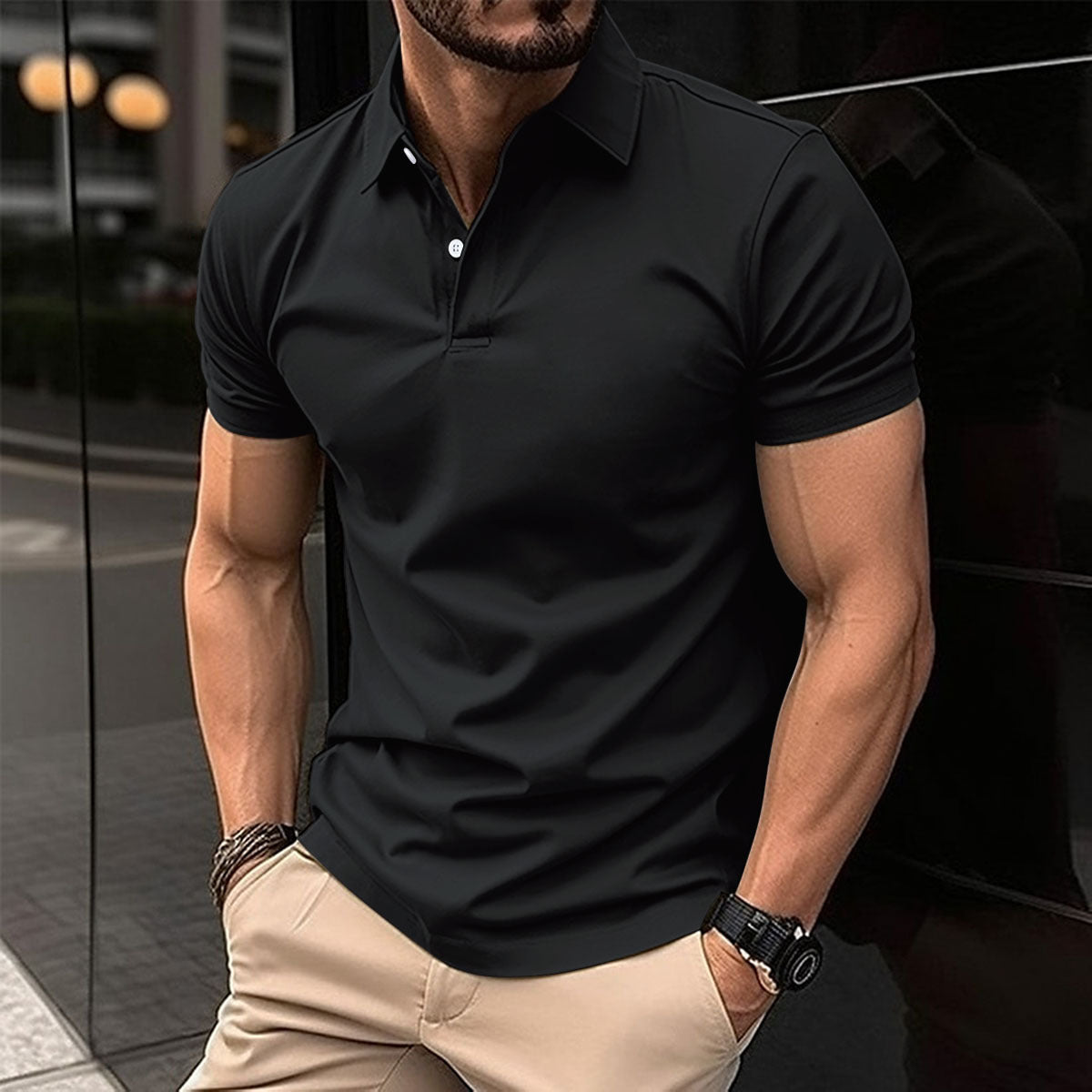 Polo Manga Corta Hombre | Color Solido | Tallas S-3XL