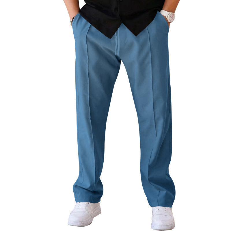 Pantalones Deportivos Hombre Casual Sueltos Rectos con Cordón