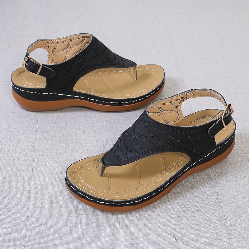 Sandalias Cuña Mujer — Chanclas Cómodas de Color Sólido