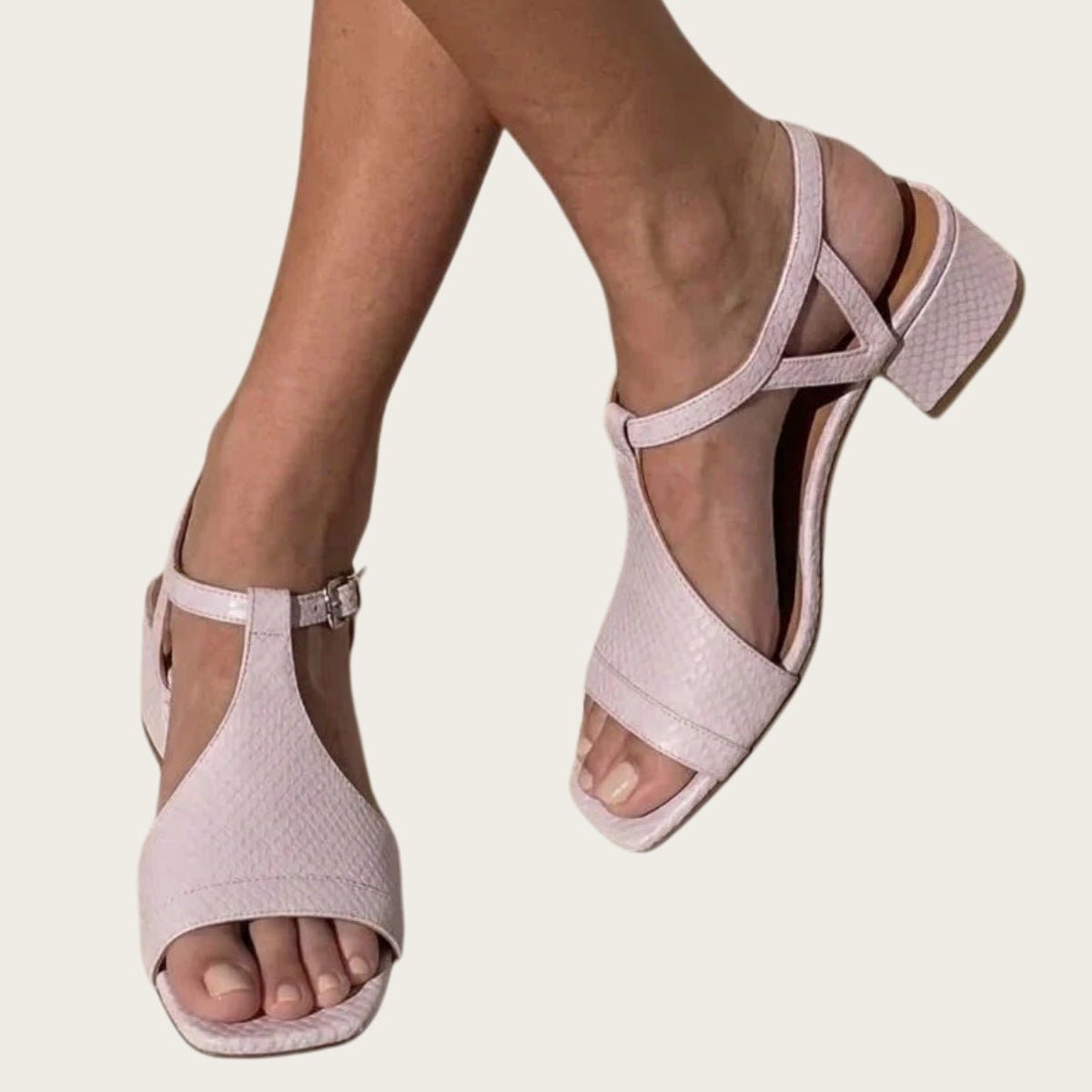Womens Sandals With A Square Toe And Strap Buckle - Irina Shop