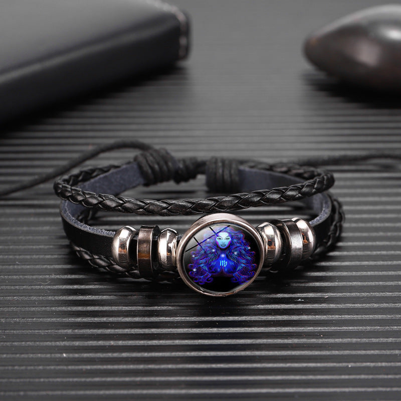 Pulsera Zodiaco Constelacion Luminosa Trenzada 12 Signos