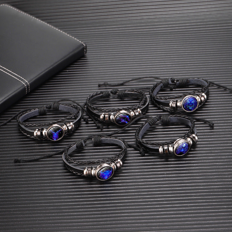 Pulsera Zodiaco Constelacion Luminosa Trenzada 12 Signos