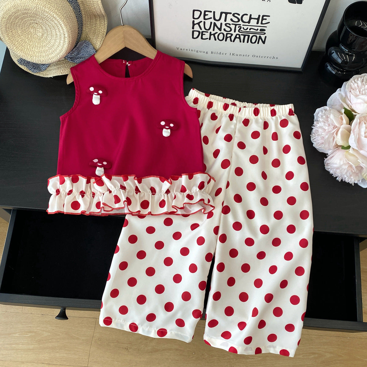 Conjunto Niña Lunares - Top y Pantalón de Lunares
