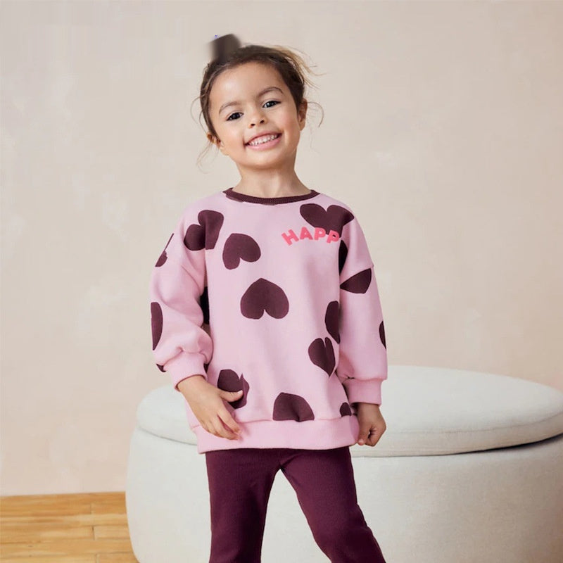 Camiseta Niña Manga Larga con Estampado - Algodón Suave