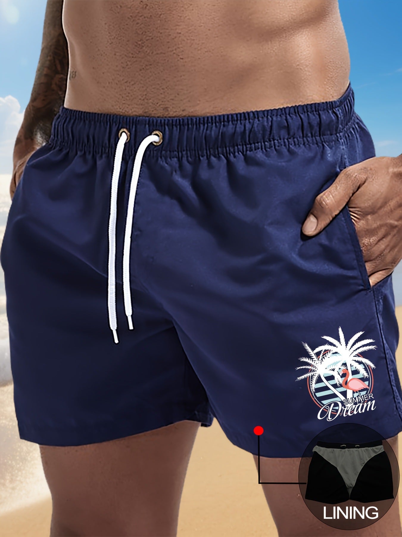 Shorts Deportivos Hombre Casual Playa Jogging Color Liso
