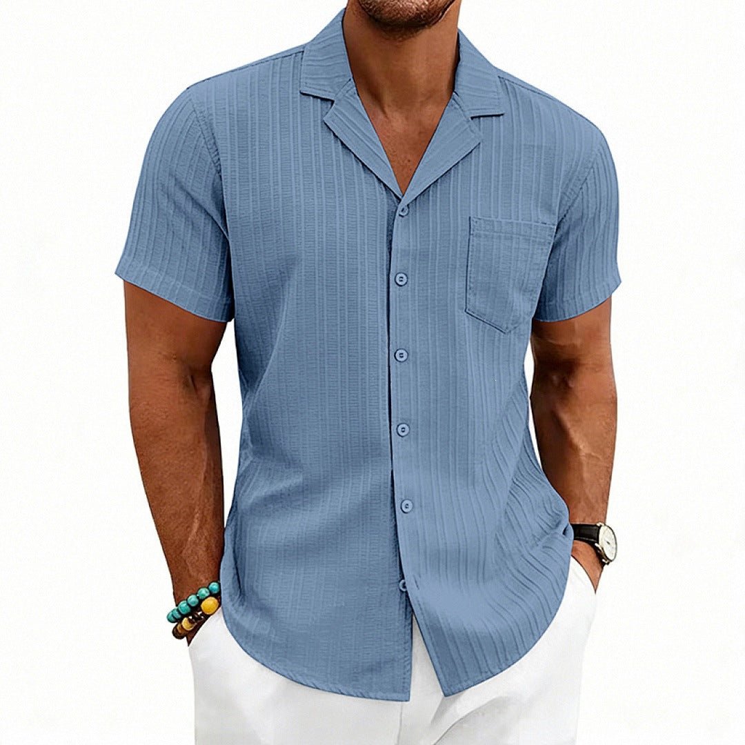 Camisa Hombre Manga Corta Cuello Cubano Talla Grande - Irina Shop