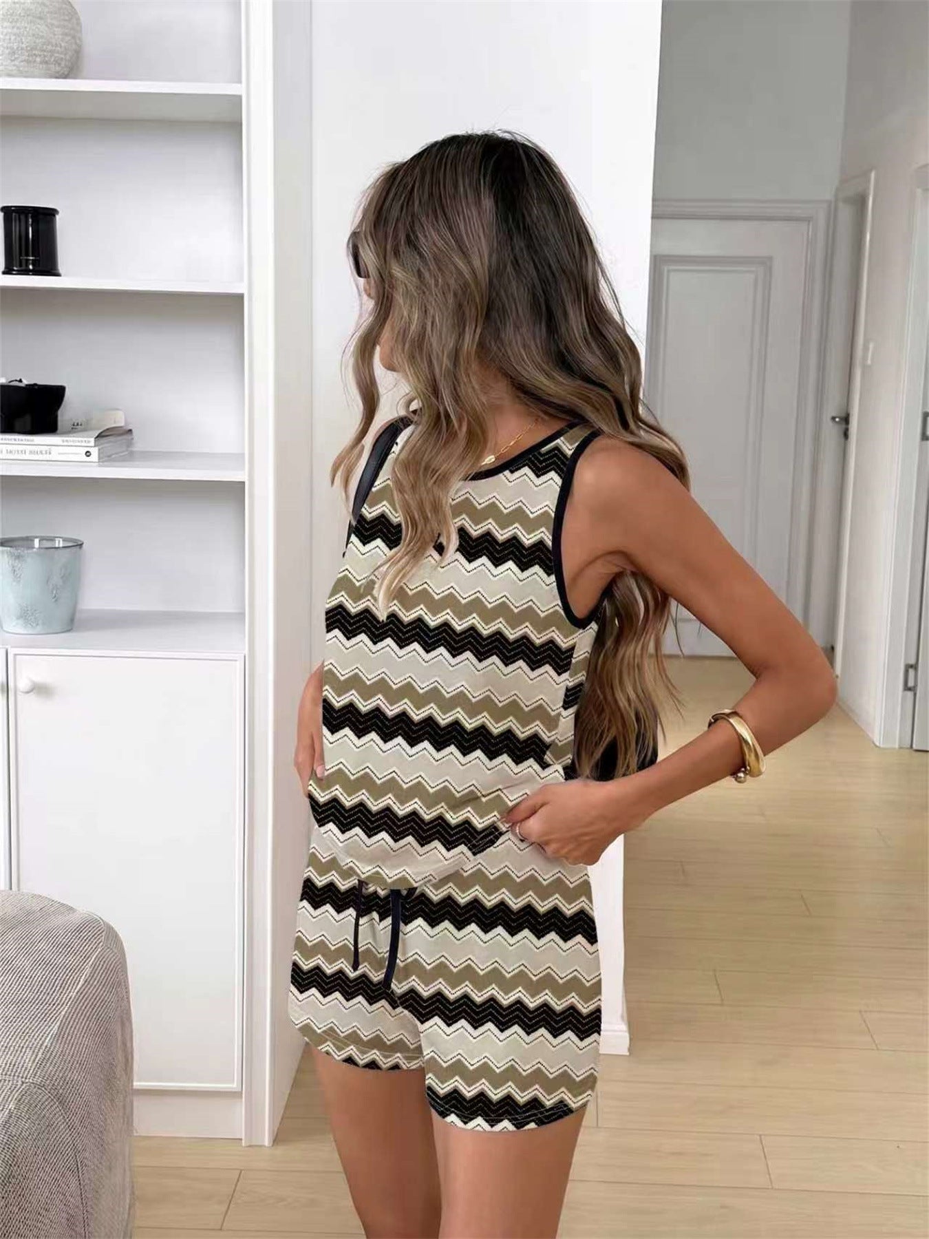 Conjunto casual dos piezas mujer floral milk silk