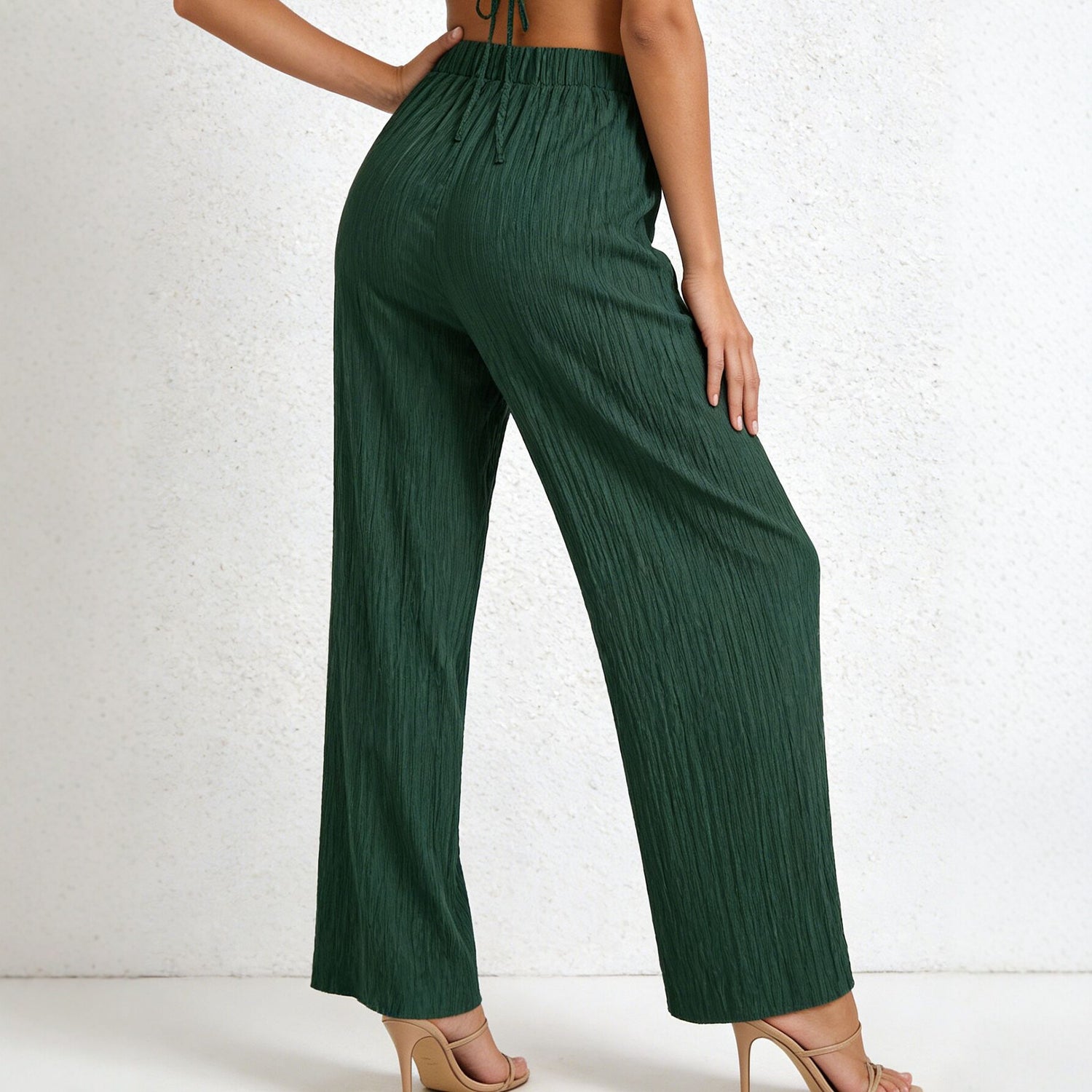 Pantalón Ancho Mujer Cintura Alta – Estilo Casual Coreano