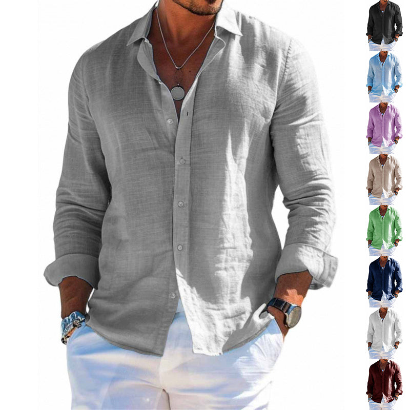 Camisa Manga Larga Hombre Casual Holgada S-6XL