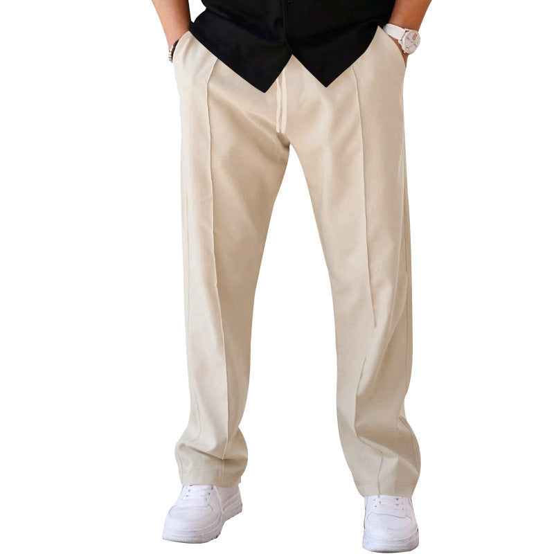 Pantalones Deportivos Hombre Casual Sueltos Rectos con Cordón