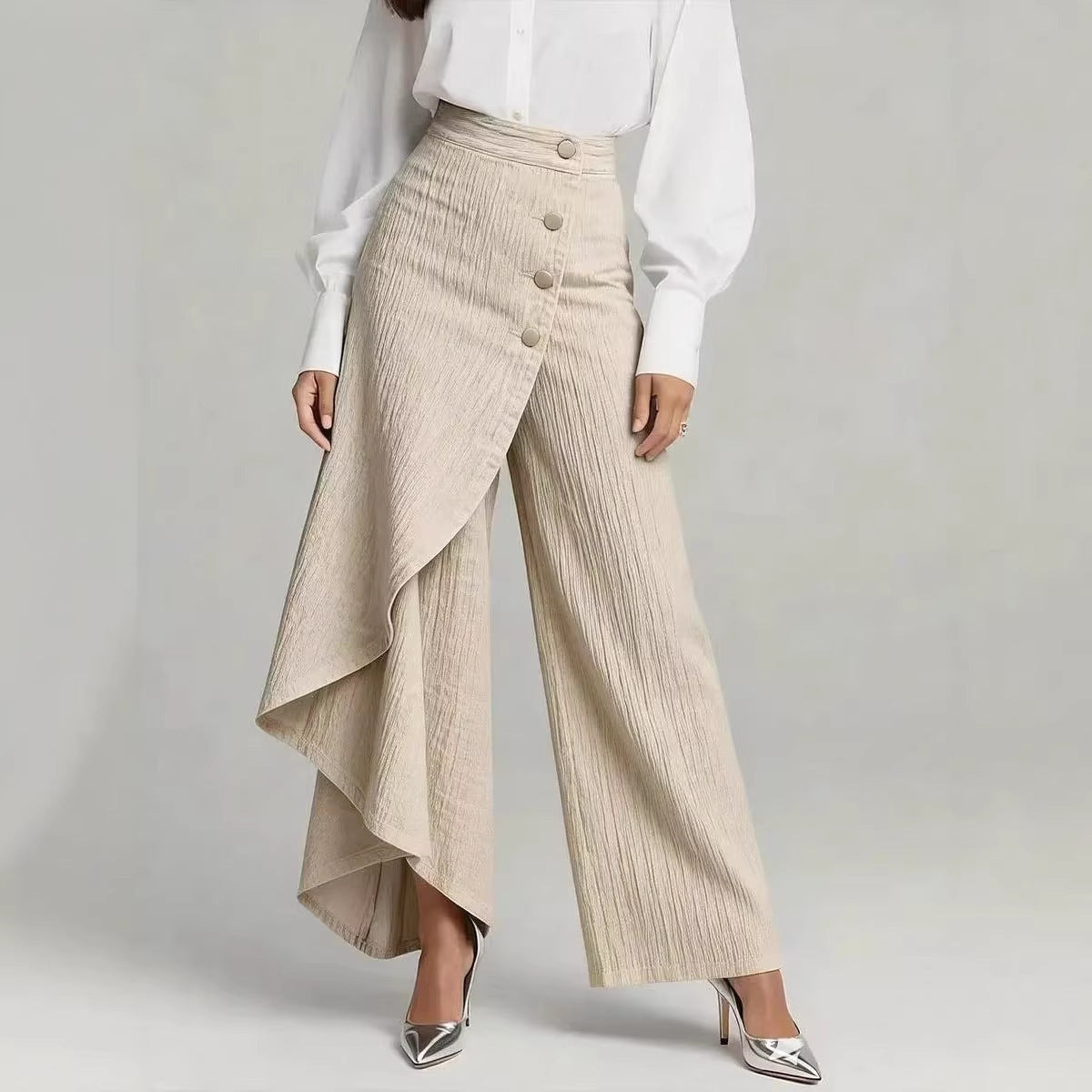Pantalones Rectos Mujer con Botones | Moda Urbana