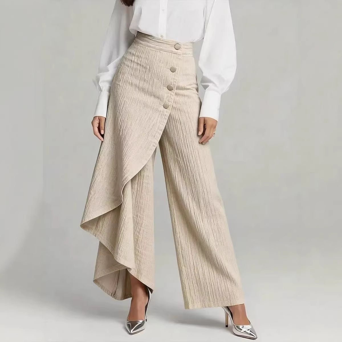Pantalones Rectos Mujer con Botones | Moda Urbana - Irina Shop
