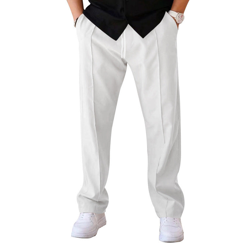Pantalones Deportivos Hombre Casual Sueltos Rectos con Cordón