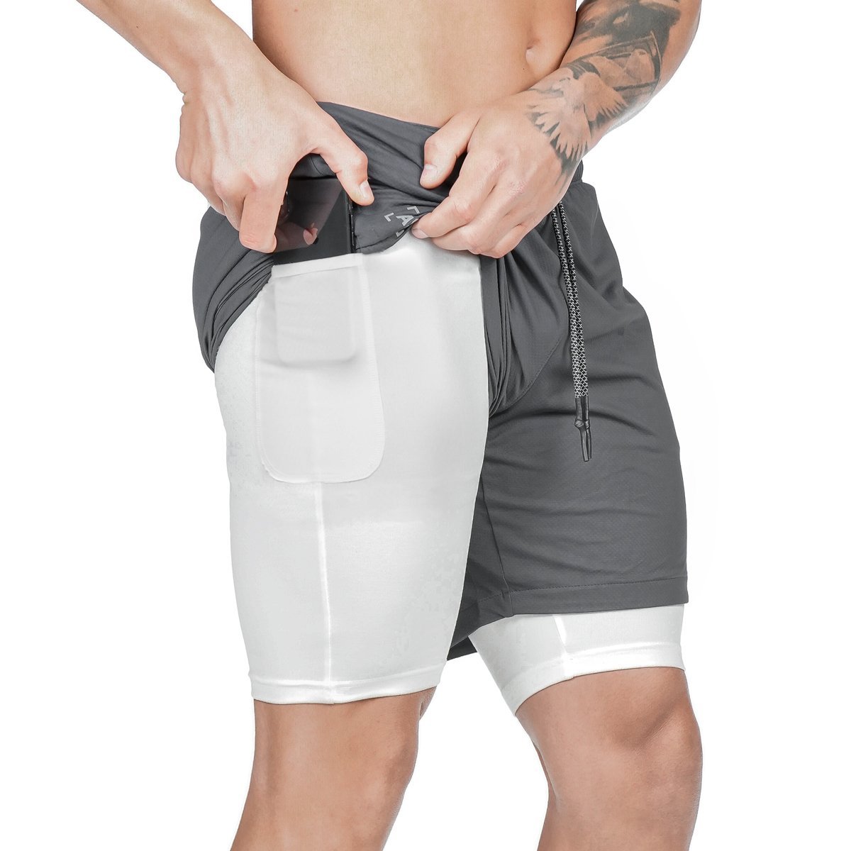 Pantalon Corto Compresion Deportivo con Bolsillo Hombre