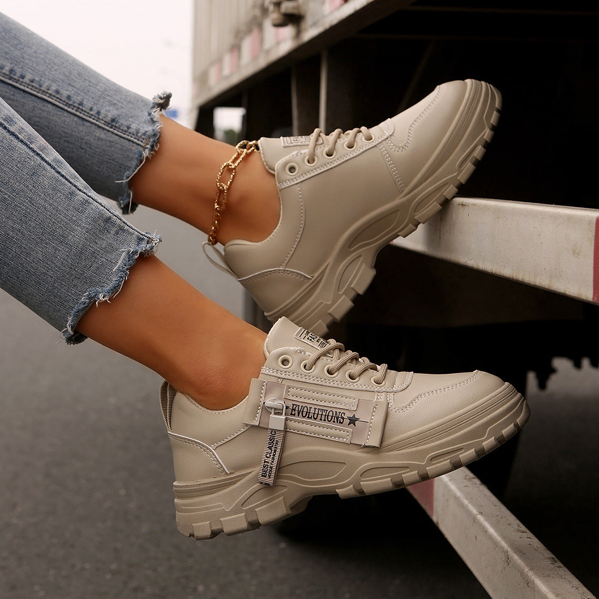 Zapatillas Deportivas Mujer Cremallera Lateral