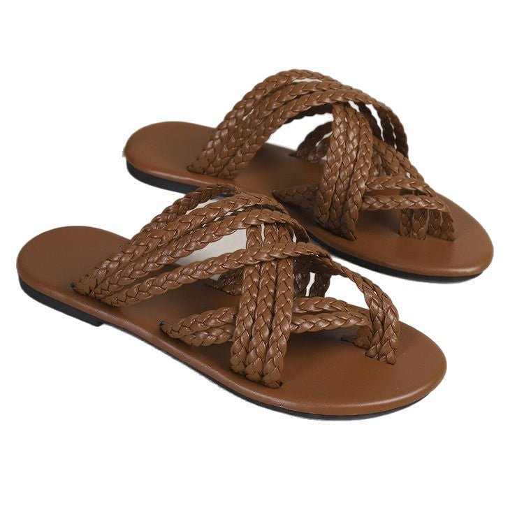 Sandalias Planas Mujer Tiras Tejidas - Irina Shop