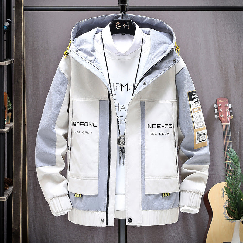 Chaqueta Casual Hombre Suelta Estampada sin Cuello