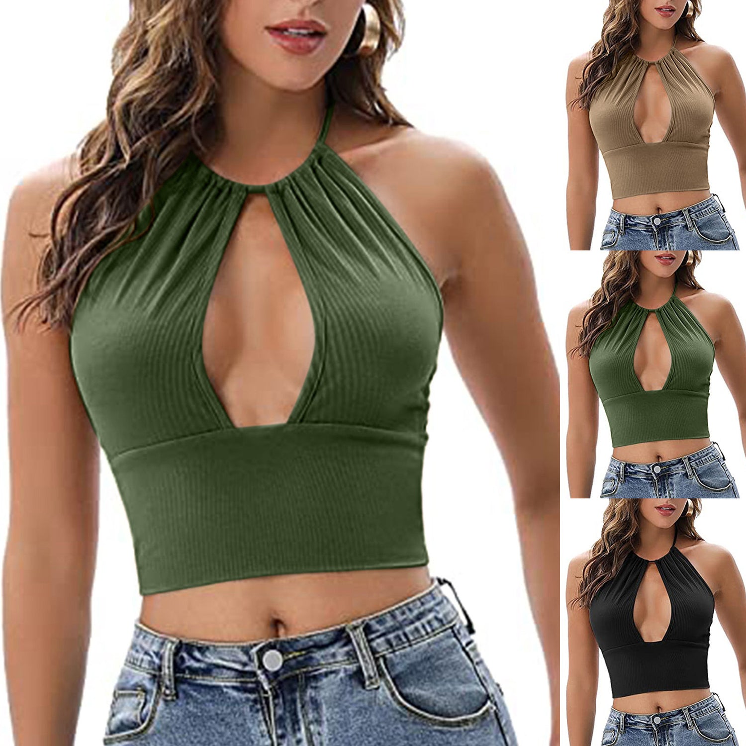 Top Halter Mujer Verano | Camisola Sexy con Espalda Descubierta