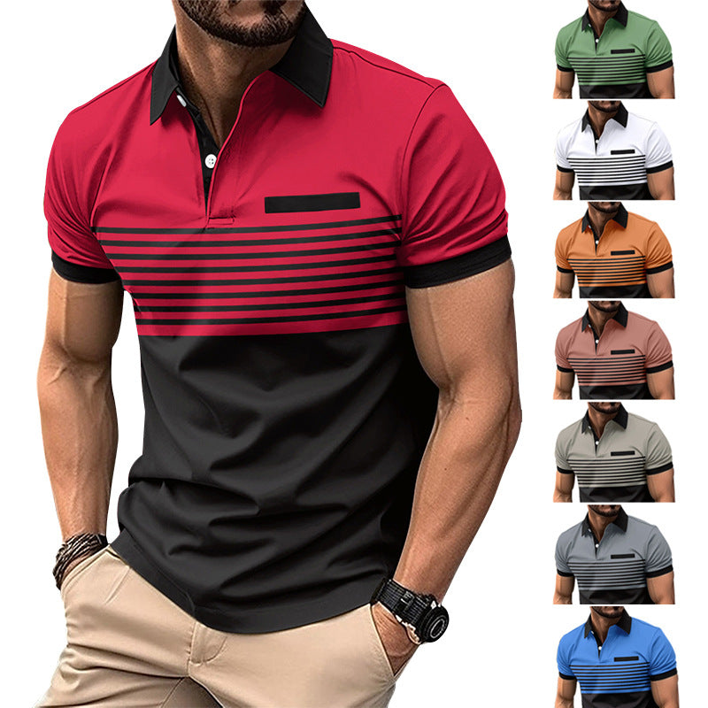 Camisa Casual Hombre a Rayas con Bolsillo — Tallas S a XXXL