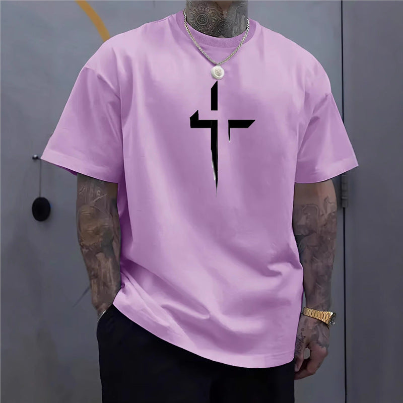 Camiseta Streetwear Hombre Manga Corta | Estampado Cruz 7 Colores