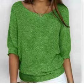 Jersey Mujer Cuello Redondo Manga Tres Cuartos | Punto