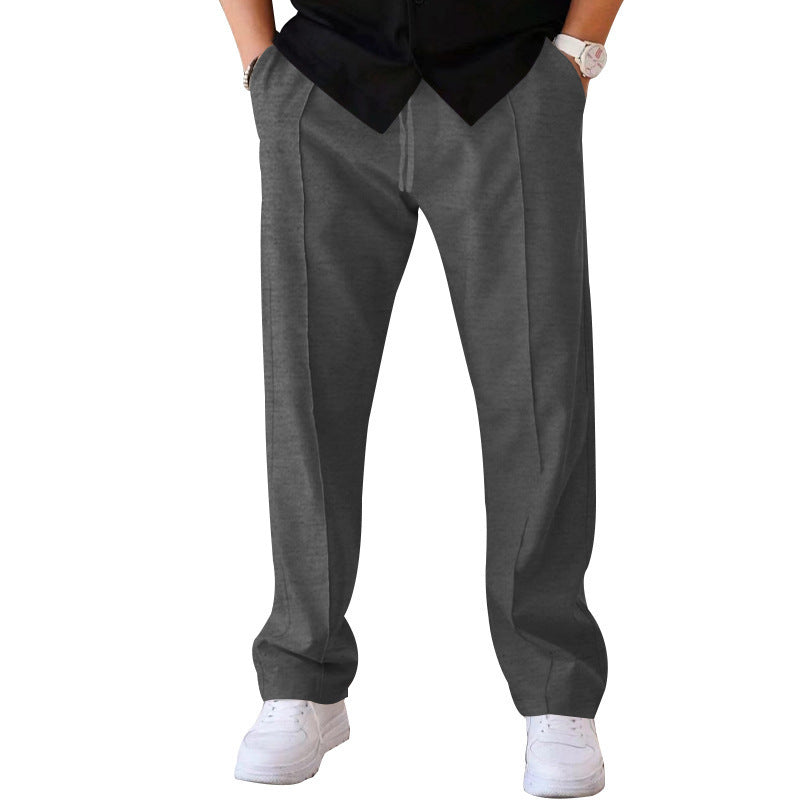 Pantalones Deportivos Hombre Casual Sueltos Rectos con Cordón