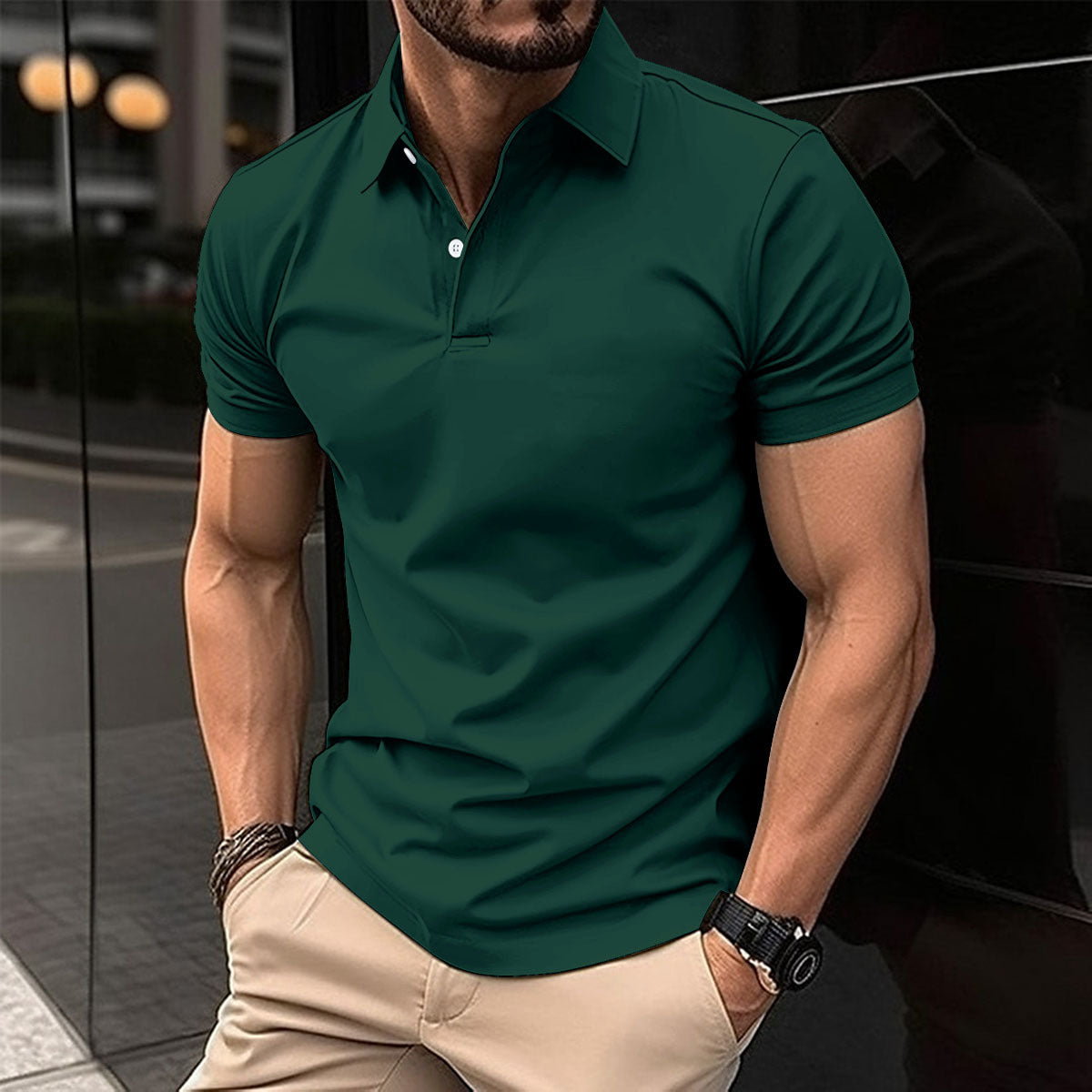 Polo Manga Corta Hombre | Color Solido | Tallas S-3XL