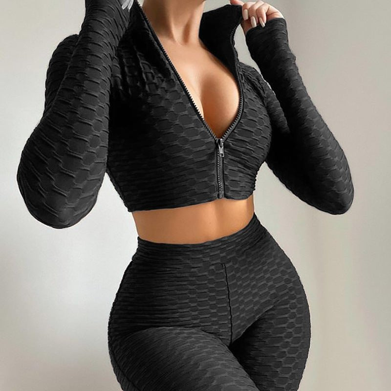 Ropa Yoga Mujer | Conjunto Top Manga Larga y Shorts Fitness - Irina Shop